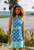 Women Golf Dress - Blue squares | CUTU tennis comfortable sport wear