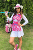 Woman Golf Dress - Pink and White cashmere pattern | CUTU