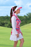 Woman Golf Dress - Pink and White cashmere pattern | CUTU