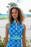 Women Golf Dress - Blue squares | CUTU tennis comfortable sport wear