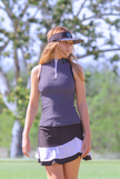 Women Golf Polo Shirt - Black dotted sport wear tennis