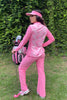 Women Golf Polo shirt - Pink camouflage print long Sleeve | CUTU