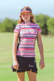 Women Golf Polo Shirt - Black and Orange long sleeve | CUTU comfortable sport wear tennis