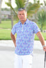 Man Golf polo - Blue cashmere pattern short sleeve Cutu Golf Wear. sport golf wear comfortable transpirant lycra golf polo