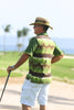 Man Golf polo - Green and brown print short sleeve |  CUTU golf wear sport golf wear comfortable transpirant lycra golf polo