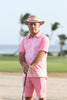 Man Golf polo - Pink Camouflage print short sleeve | CUTU sport golf wear comfortable transpirant cotton golf polo