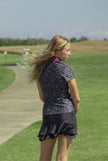 Women Golf Skirt sportive skirt -Black Skirt Double Flounge_CUTU