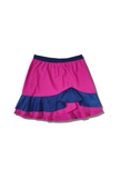 Woman Golf and tennis skirt - Fucsia and blue double flounce | CUTU confort tennis sportive skirt