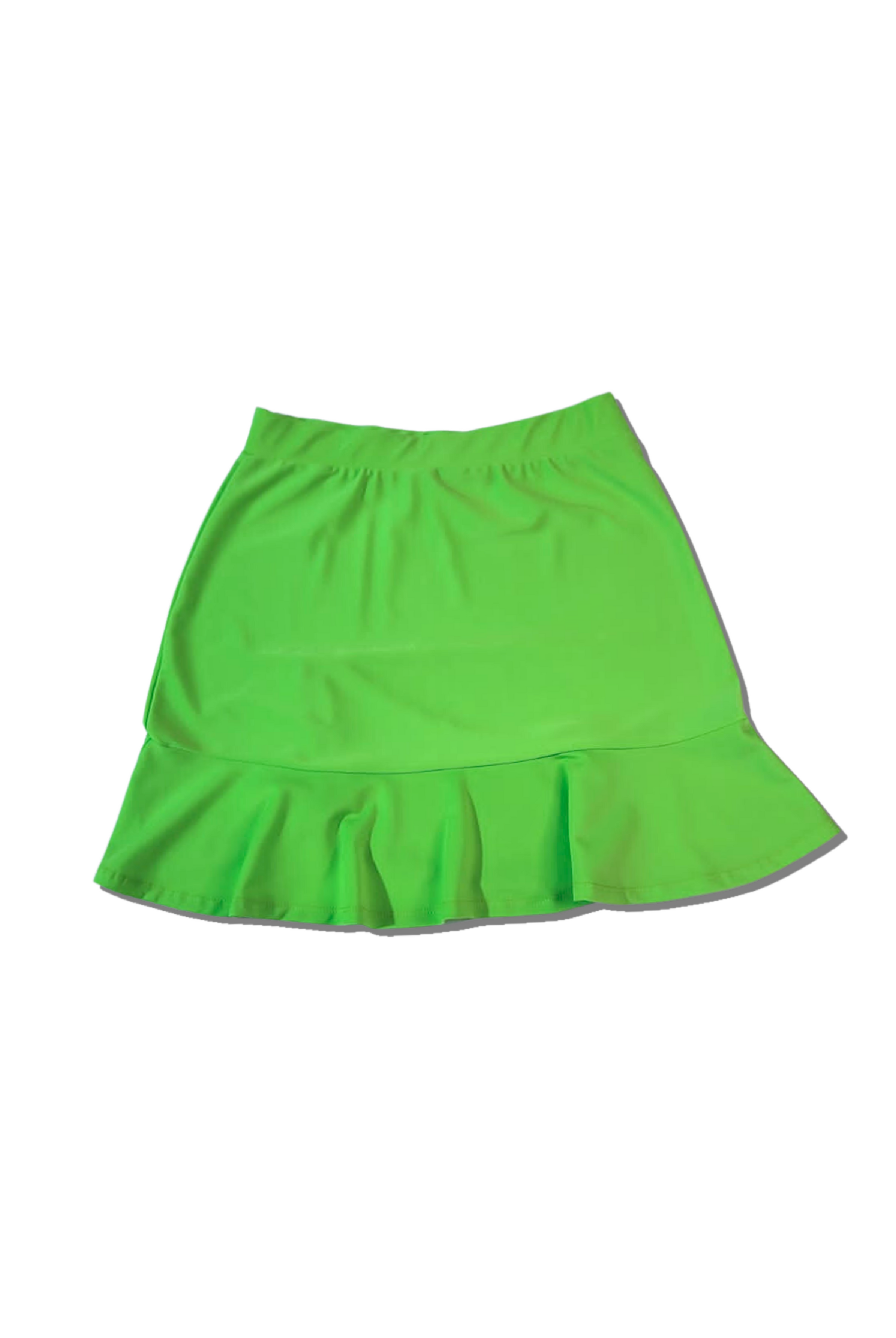 Woman Golf and tennis skirt -  Green double flounce | CUTU sportive confortable lycra tennis