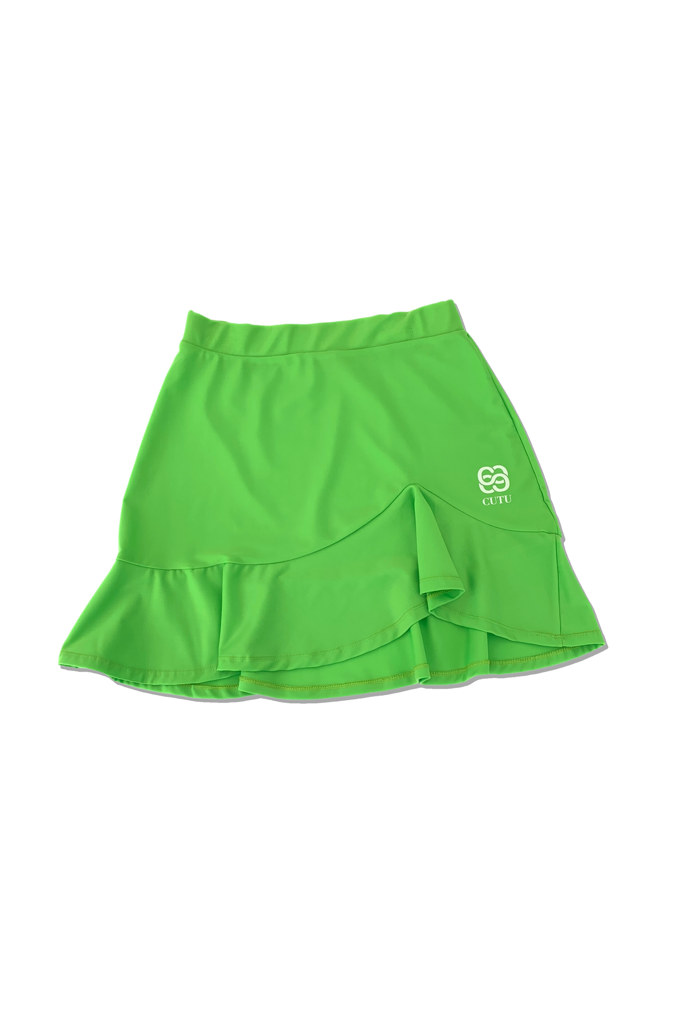 Woman Golf and tennis skirt -  Green double flounce | CUTU sportive confortable lycra tennis 