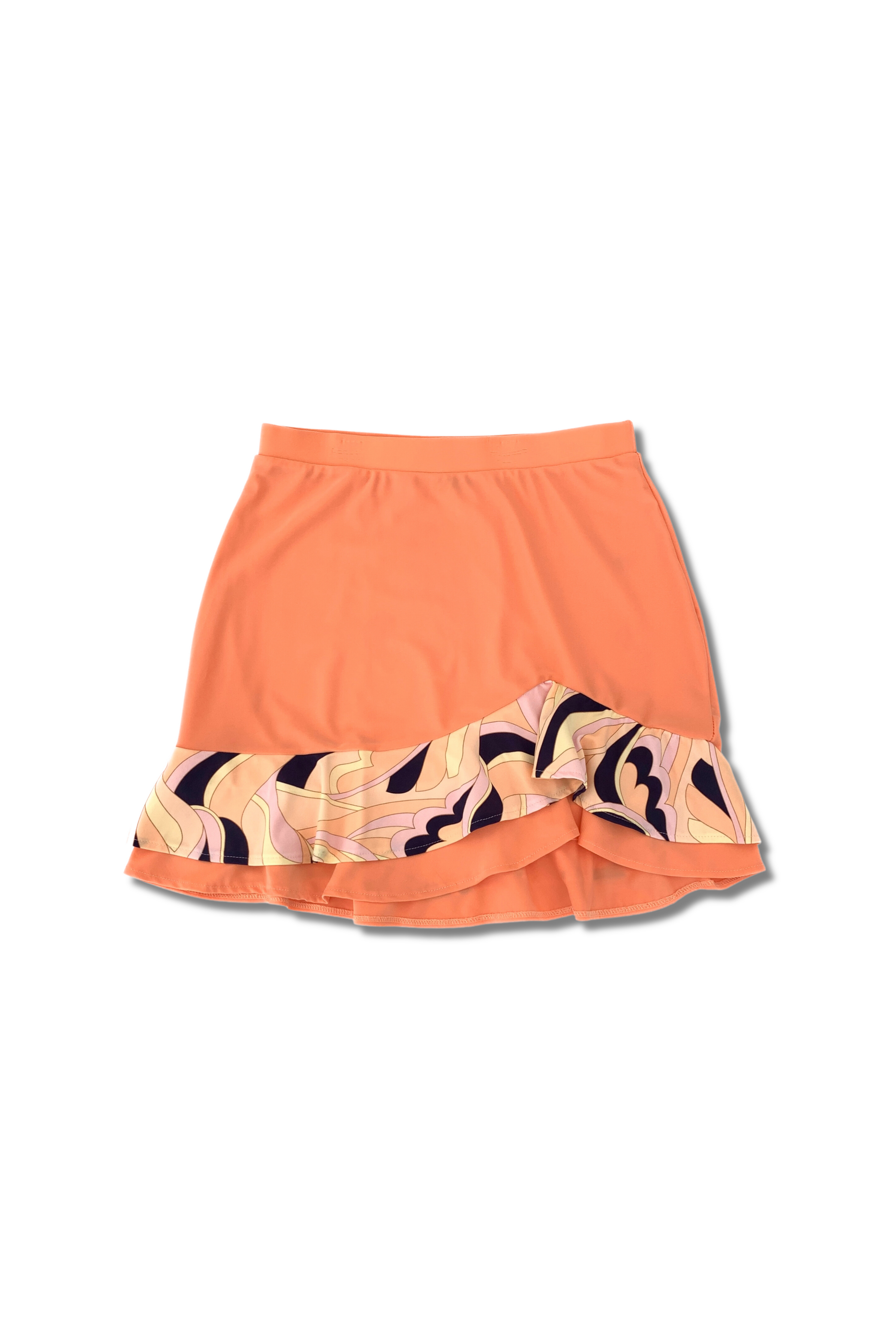 Woman Golf and tennis skirt - Organge printed flounce | CUTU