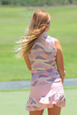 Women Golf Polo Shirt - Floral Purple and Pink | CUTU comfort sportive slycra polo