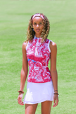 Women Golf Polo Shirt - Fucsia and White Cashmere | CUTU comfortable sportive tennis polo