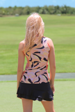 Women Golf Polo shirt - Orange and Navy floral | CUTU comfort sport