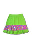 Women Golf Skirt - Green and Fucsia Stars Double Flounce Confortable sportive skirt