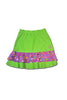 Women Golf Skirt - Green and Fucsia Stars Double Flounce Confortable sportive skirt