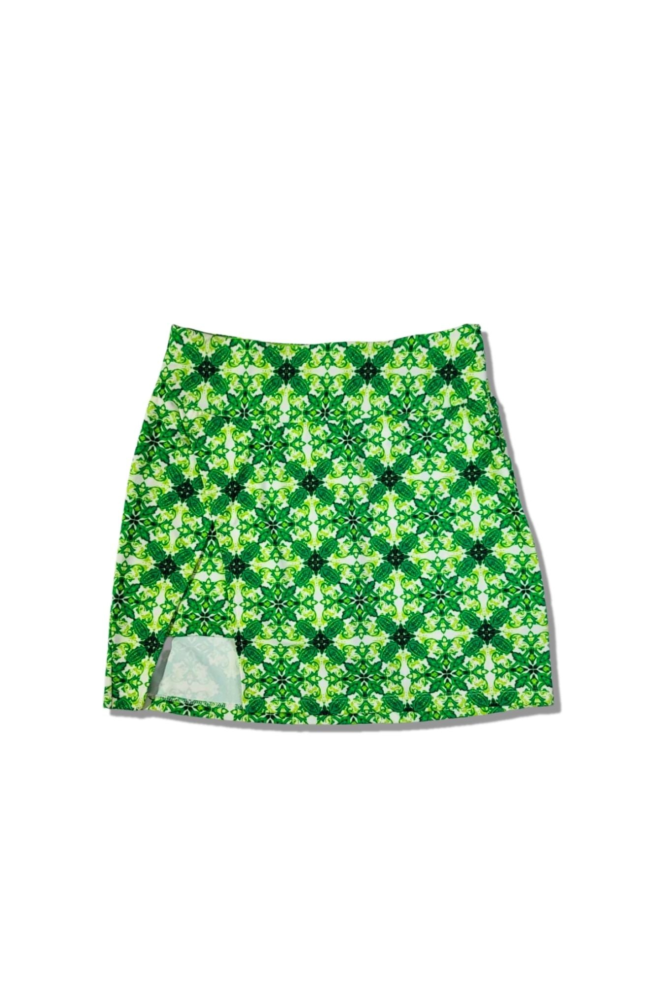 Women Golf and tennis Skirt - Green printed Double Flounce  CUTU confortable sportive skirt