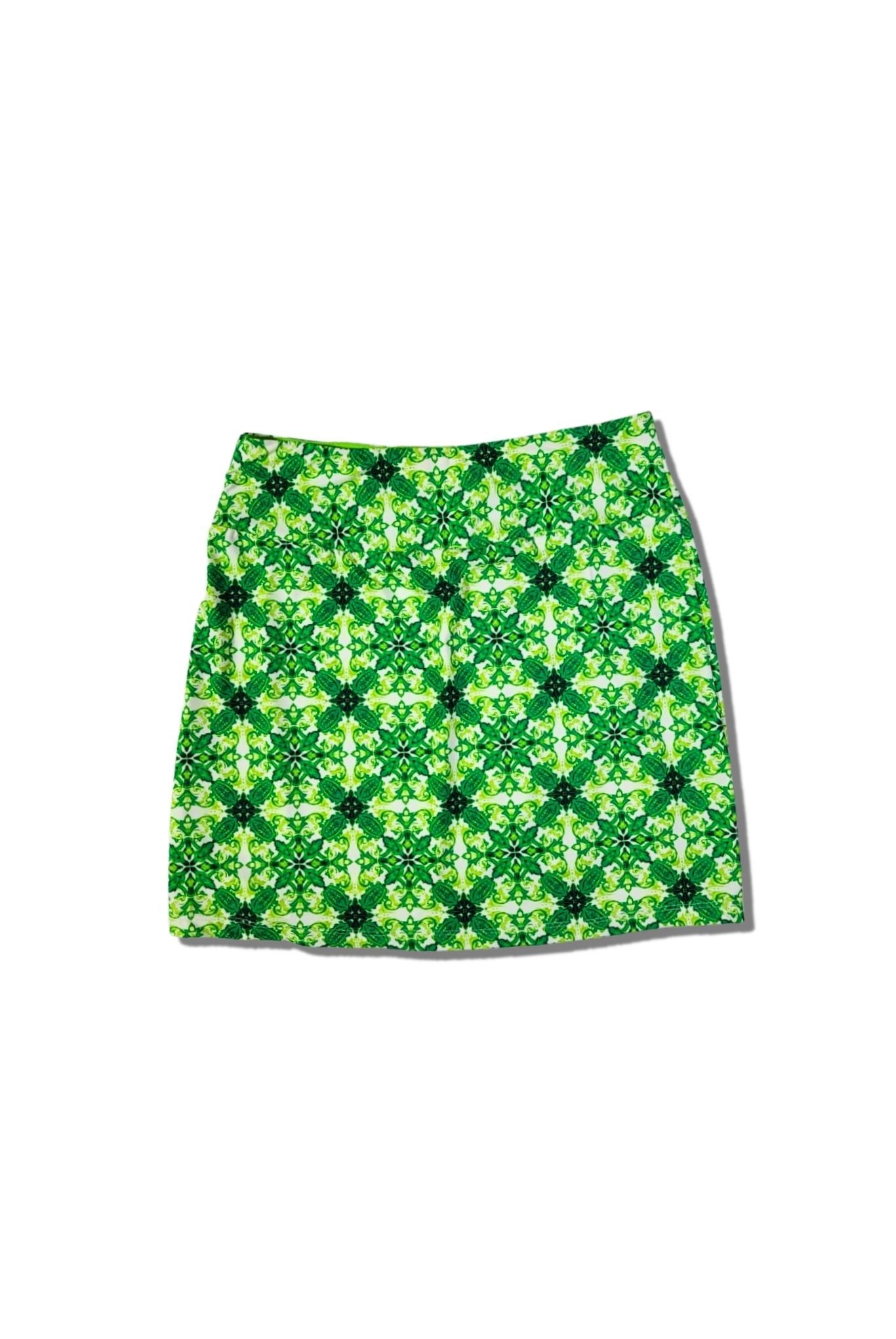 Women Golf and tennis Skirt - Green printed Double Flounce  CUTU confortable sportive skirt