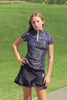 Women golf Polo shirt - Black and pink dotted | CUTU