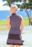 Women Golf Polo Shirt - Black and White Squares Sleeveless | CUTU comfort sport