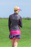 Women golf Polo shirt - Black and pink dotted | CUTU