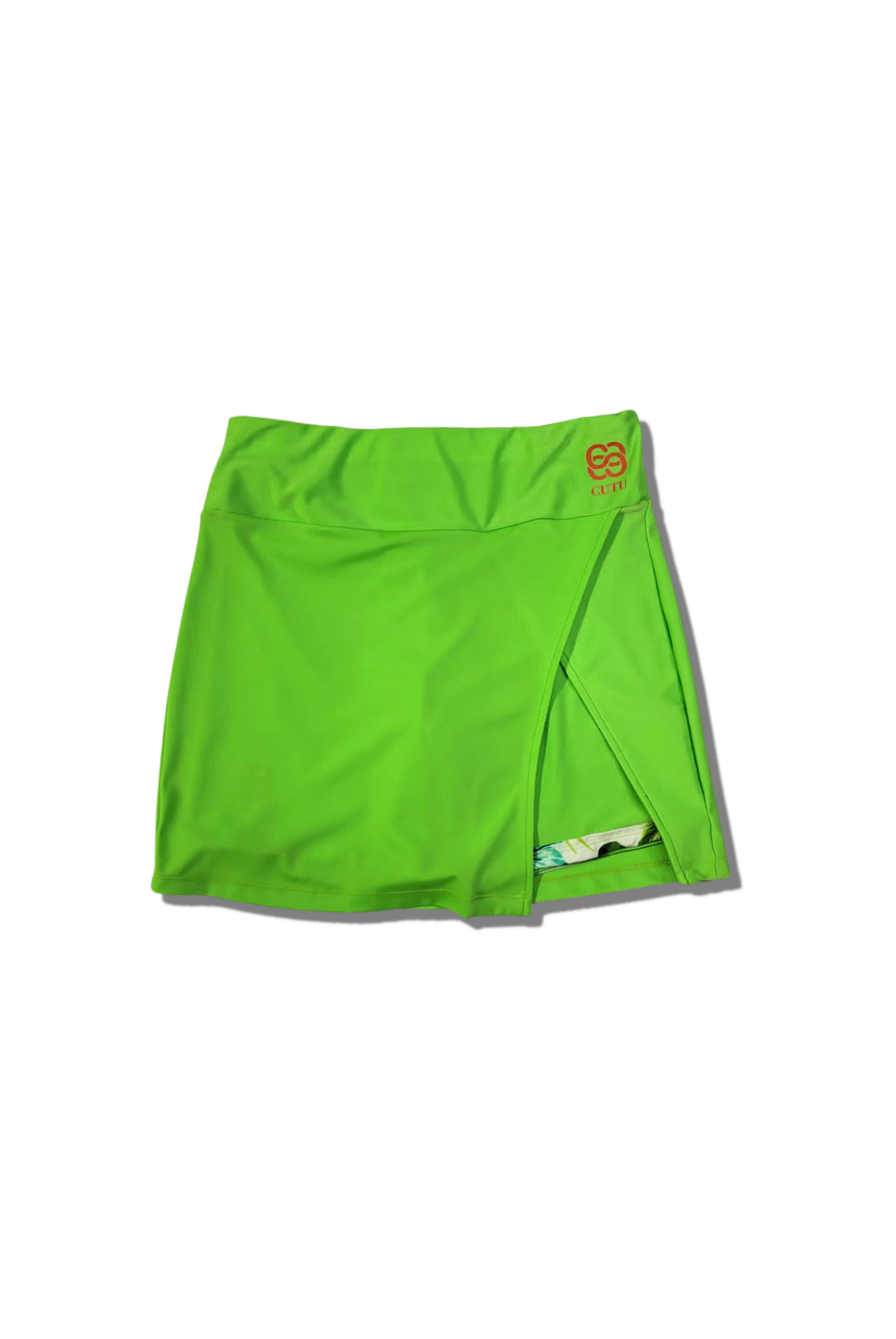 Woman Golf and tennis skirt - Green open side | CUTU sportive confortable skirt lycra